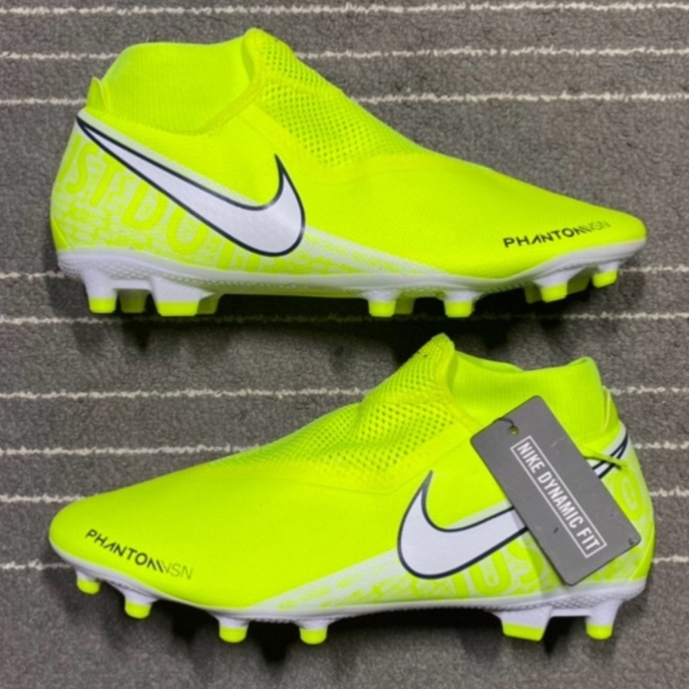Nike Phantom Vision cleats - volt / white